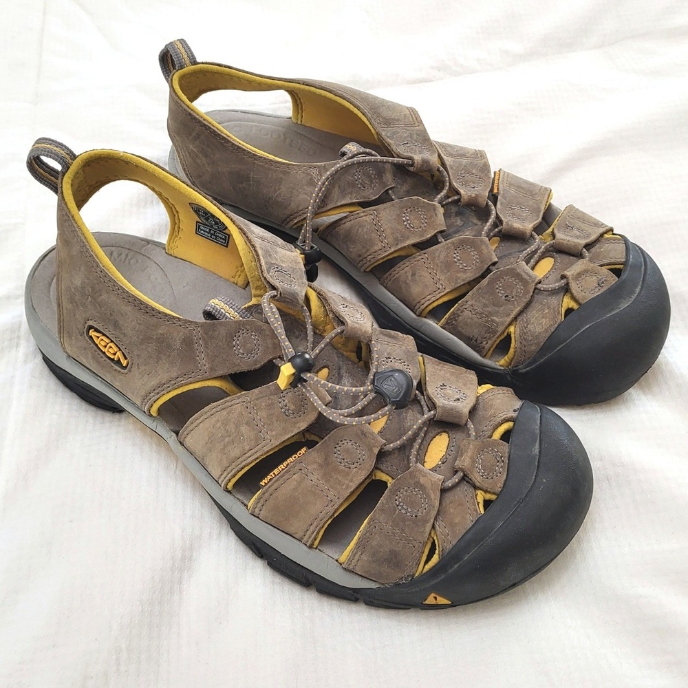 Keen Mens H2 Bison Brown Leather Waterproof River Hiking Gorpcore Sandals 12 - Picture 2 of 11